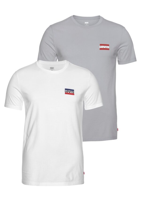 LEVI'S ® Póló '2 Pack Crewneck Graphic'  szürke / fehér-hu