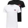 LEVI'S ® Póló '2 Pack Crewneck Graphic'  tengerészkék / piros / fekete / fehér