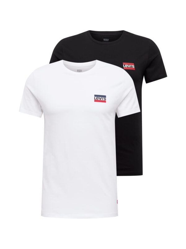 LEVI'S ® Póló '2 Pack Crewneck Graphic'  tengerészkék / piros / fekete / fehér