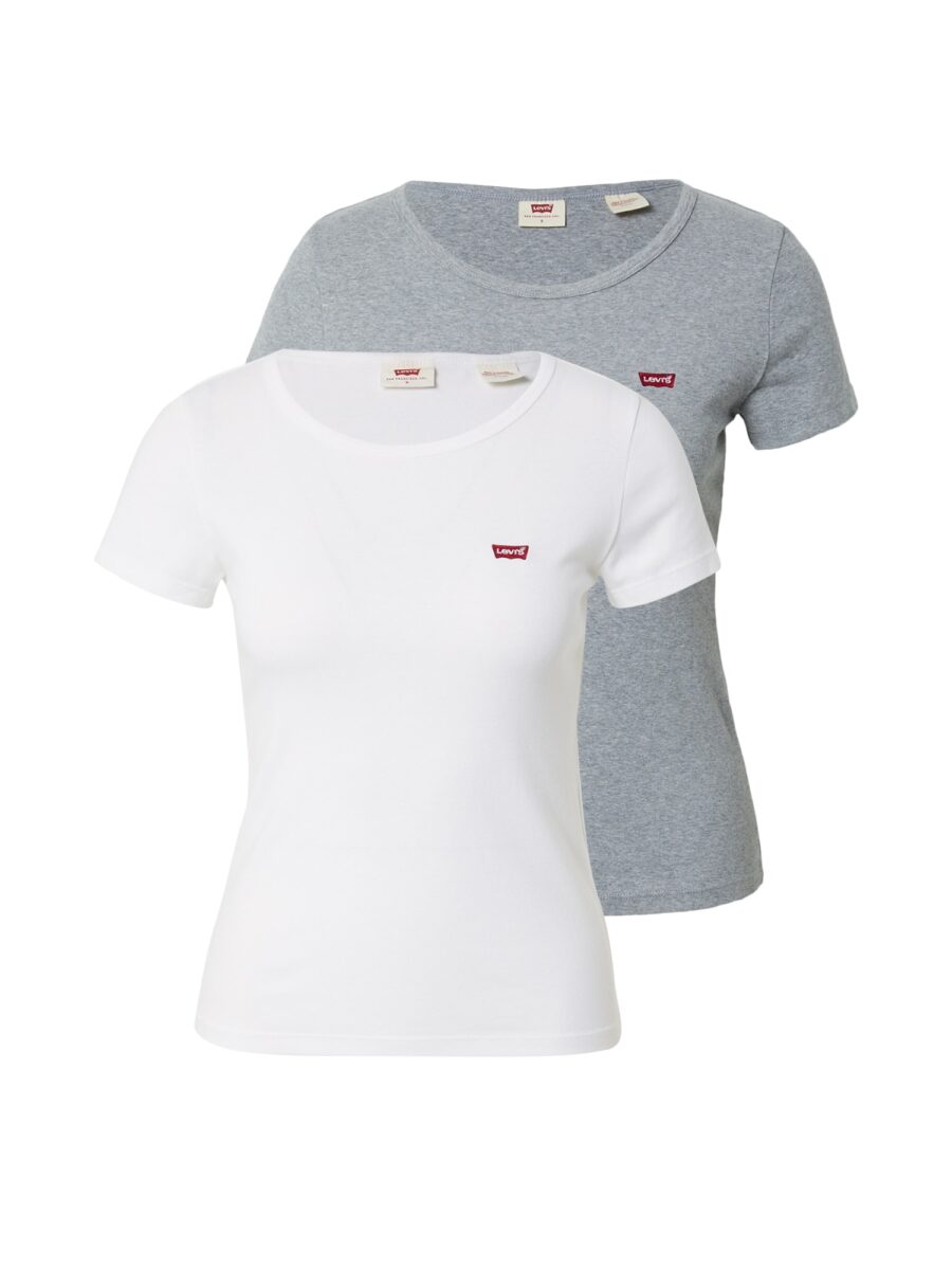 LEVI'S ® Póló '2 Pack Crewneck Tee'  szürke melír / piros / fehér-hu