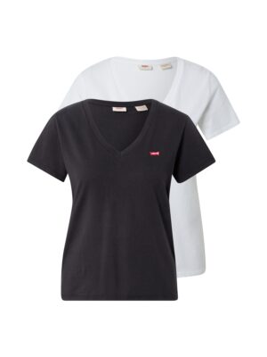 LEVI'S ® Póló '2 Pack Vneck Tee'  fekete / fehér-hu