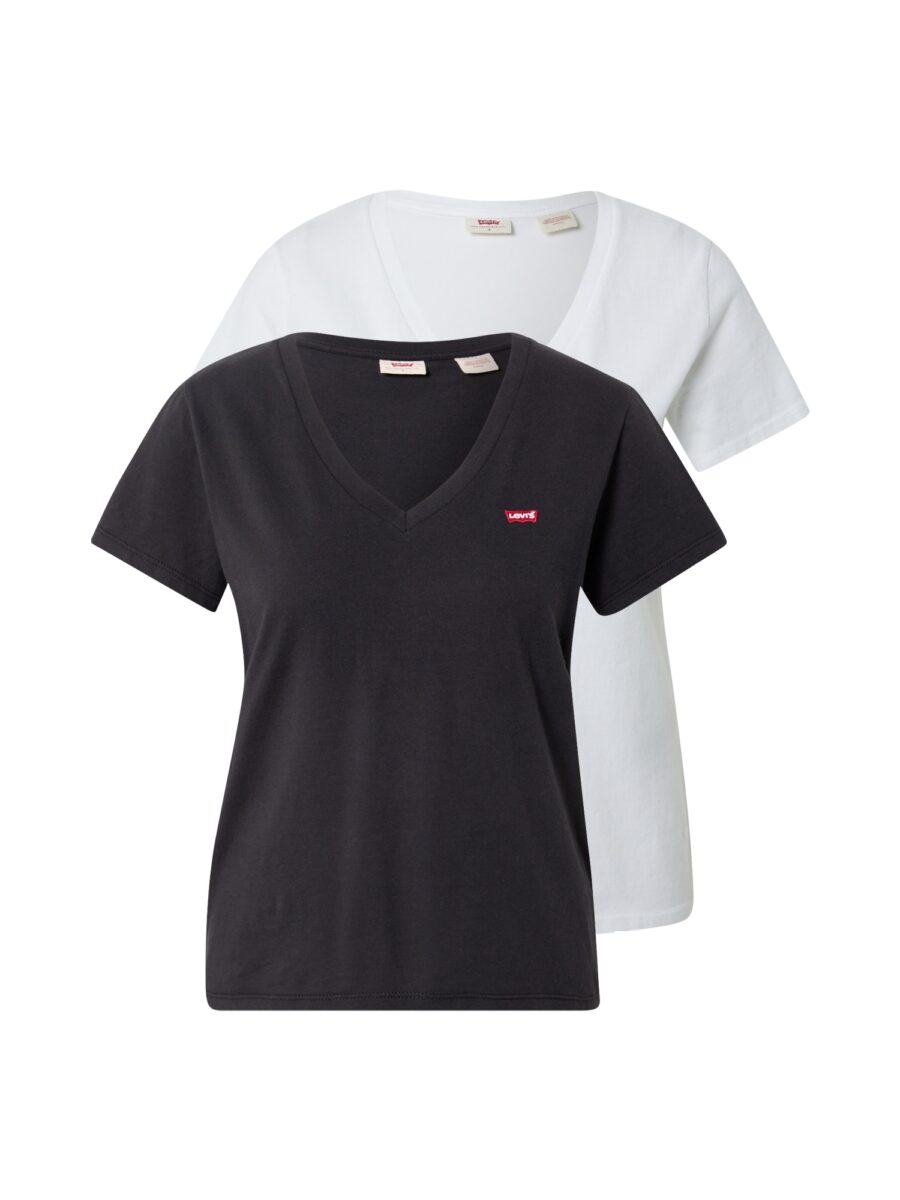 LEVI'S ® Póló '2 Pack Vneck Tee'  fekete / fehér-hu