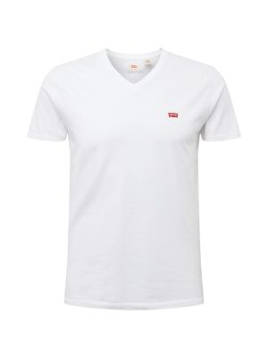 LEVI'S ® Póló 'Housemark V Neck Tee'  piros / fehér