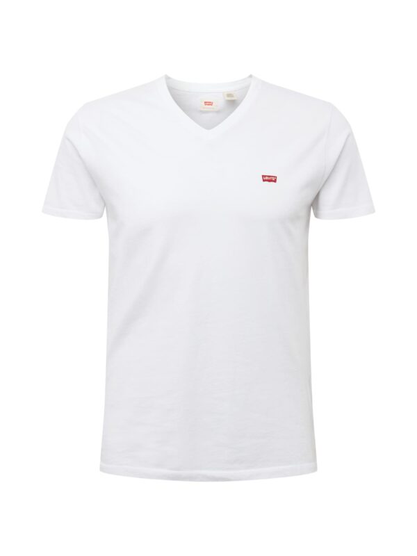 LEVI'S ® Póló 'Housemark V Neck Tee'  piros / fehér