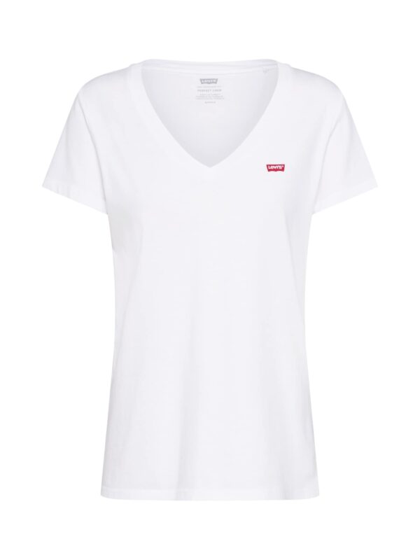 LEVI'S ® Póló 'Perfect Vneck'  piros / fehér