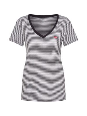 LEVI'S ® Póló 'Perfect Vneck'  sötétszürke / fehér