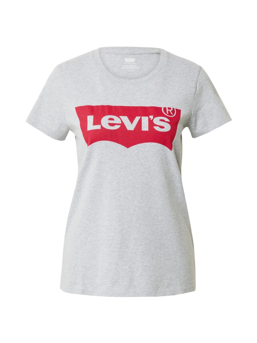 LEVI'S ® Póló 'The Perfect Tee'  szürke melír / piros-hu