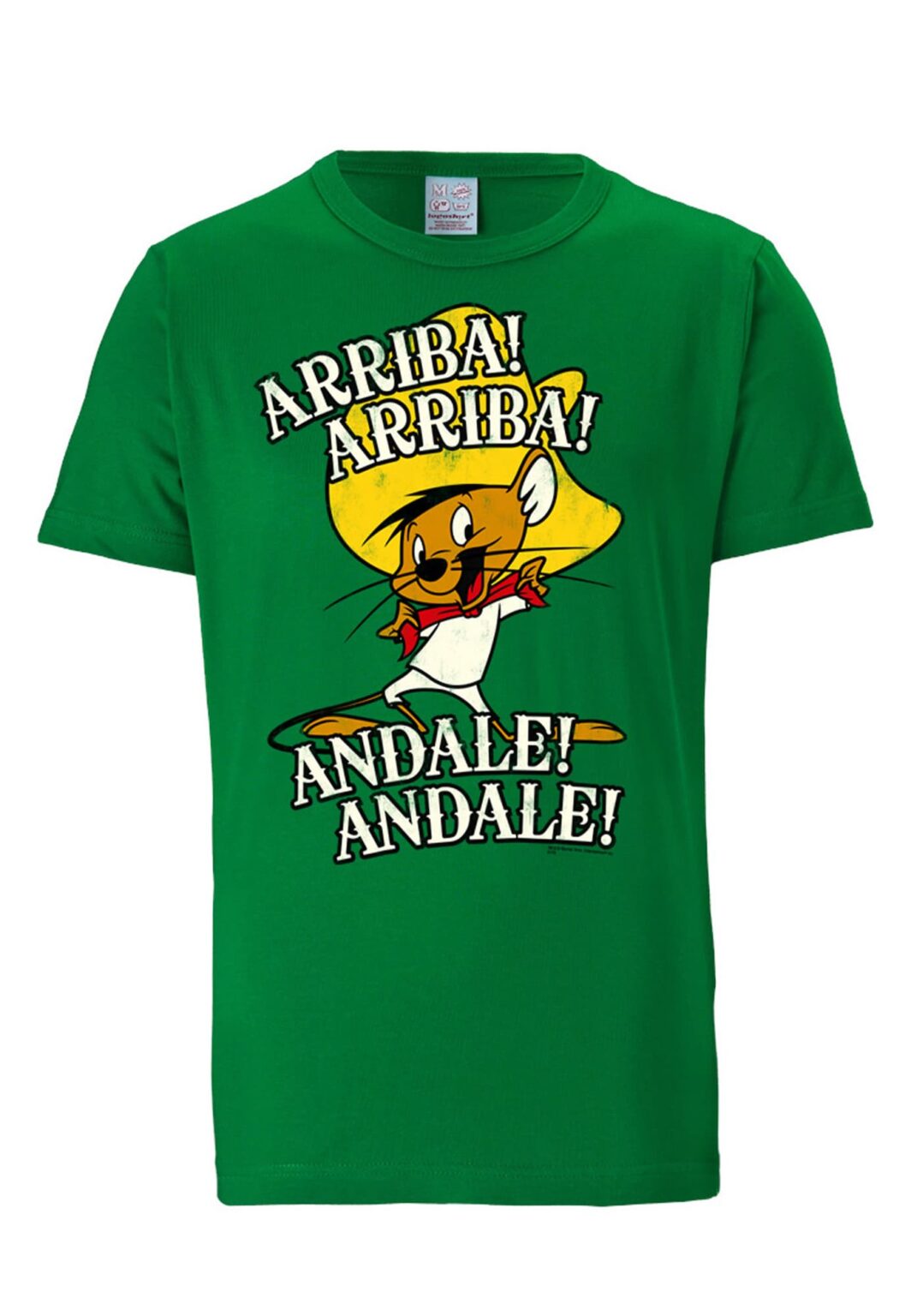 LOGOSHIRT Póló 'Looney Tunes Arriba! Andale!'  világosbarna / sárga / zöld / fehér