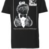 LOGOSHIRT Póló 'Sesamstrasse - Krümelmonster Pate'  fekete / fehér-hu