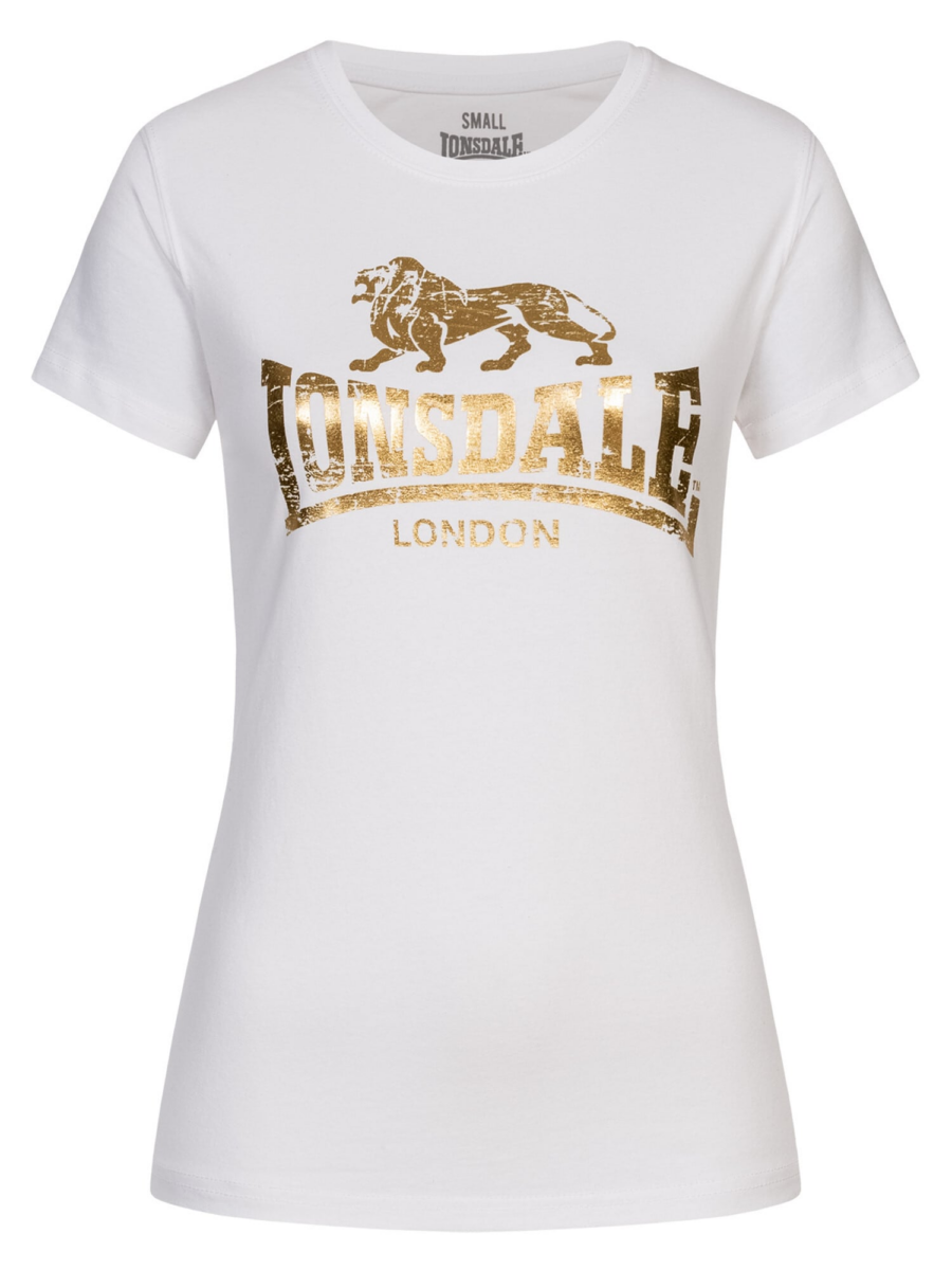 LONSDALE Póló 'Bantry'  arany / fehér-Hungary