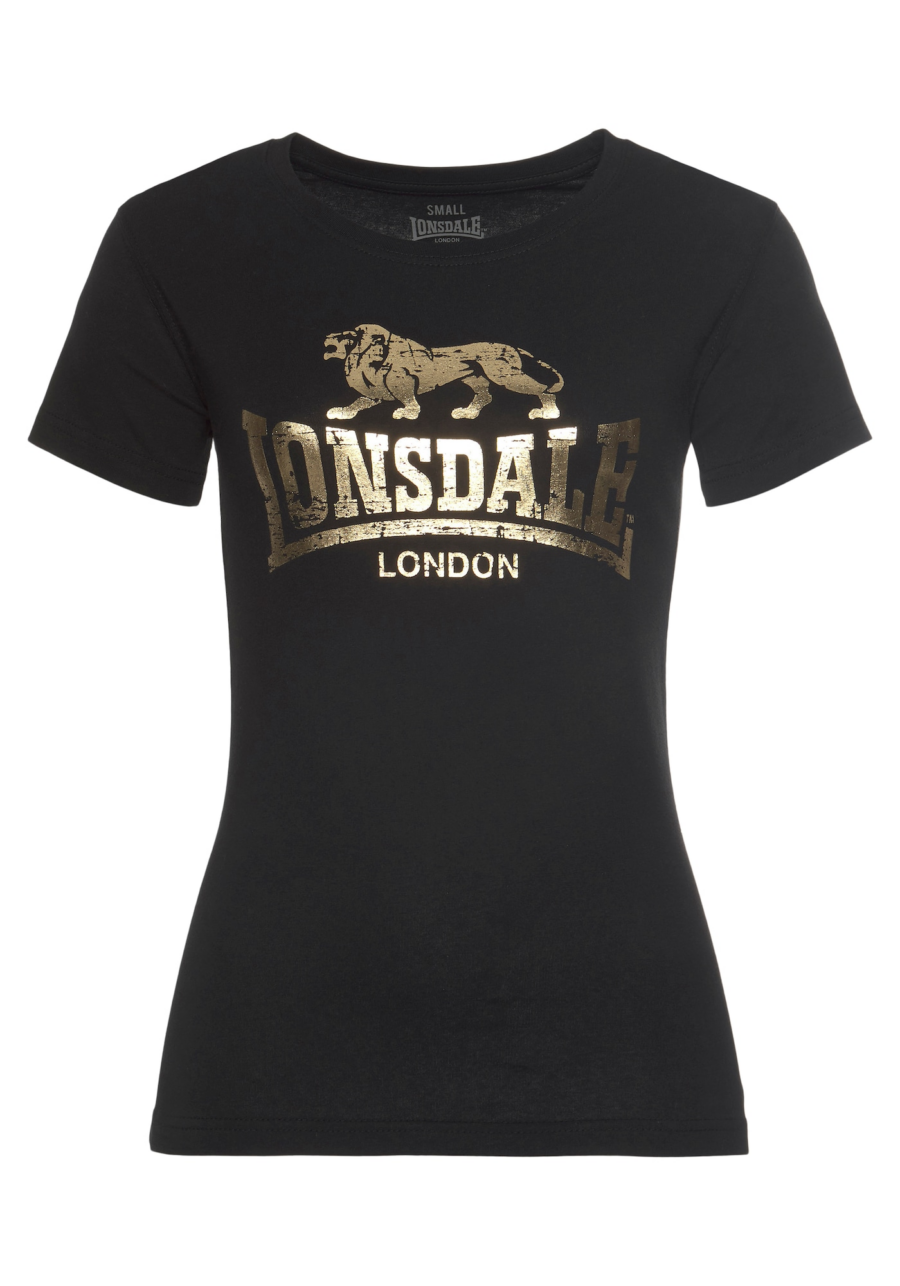 LONSDALE Póló 'Bantry'  arany / fekete-Hungary