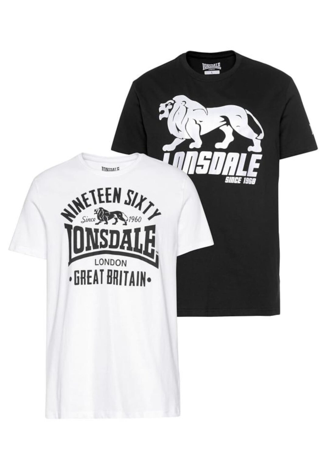 LONSDALE Póló 'Bylchan'  fekete / fehér
