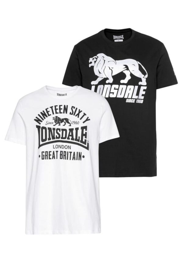 LONSDALE Póló 'Bylchan'  fekete / fehér
