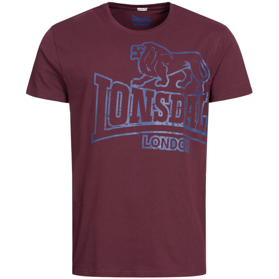 LONSDALE Póló 'Langsett'  kék / sötétvörös-hu