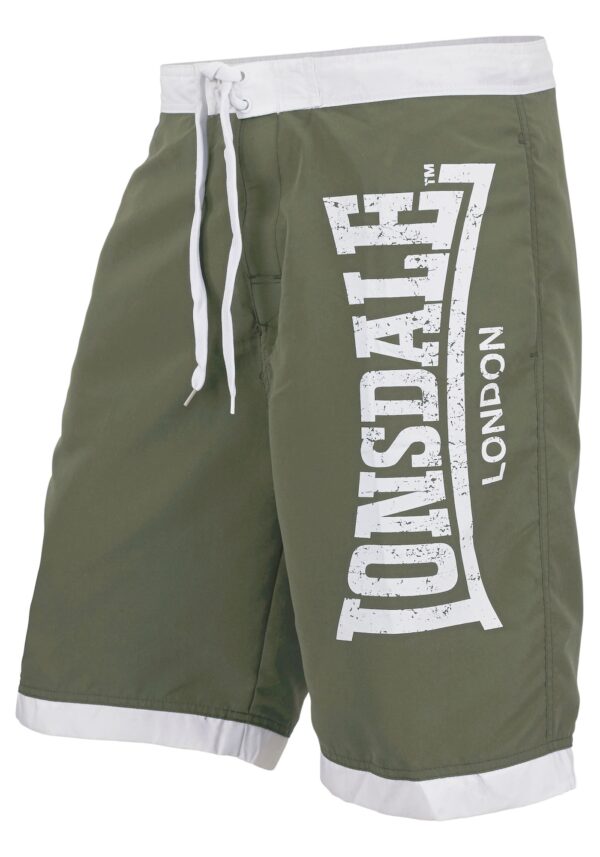 LONSDALE Rövid fürdőnadrágok  khaki / fehér-hu
