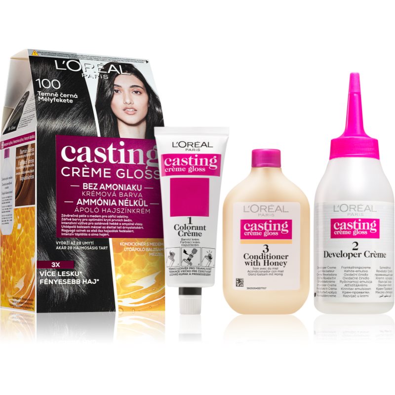 L’Oréal Paris Casting Creme Gloss fokozatosan kimosható helyszínező krém árnyalat 100 Deep Black 1 db-Eredeti