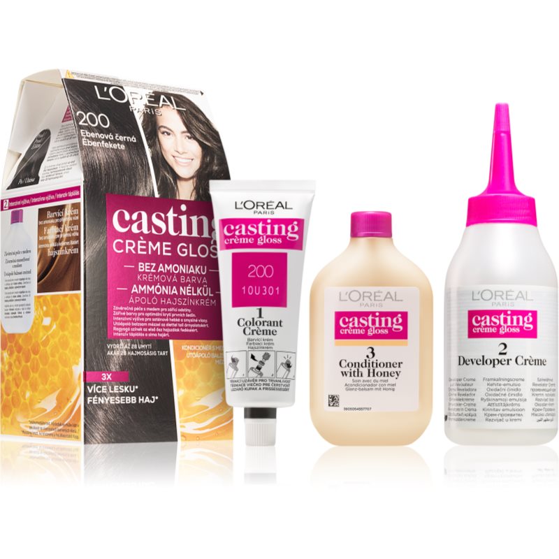 L’Oréal Paris Casting Creme Gloss fokozatosan kimosható helyszínező krém árnyalat 200 Ebony Black 1 db-Eredeti
