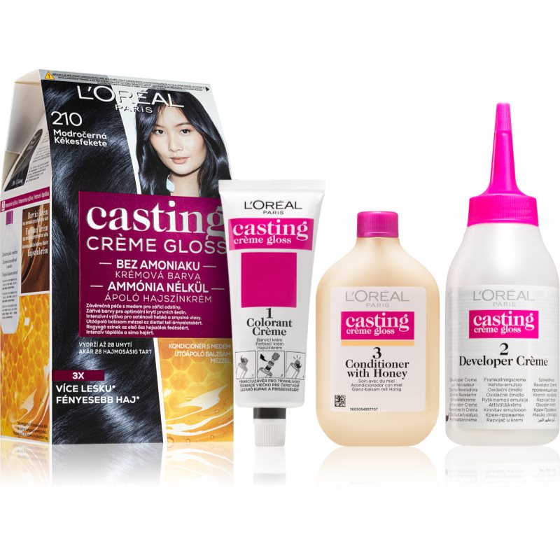 L’Oréal Paris Casting Creme Gloss fokozatosan kimosható helyszínező krém árnyalat 210 Blue Black 1 db-Eredeti