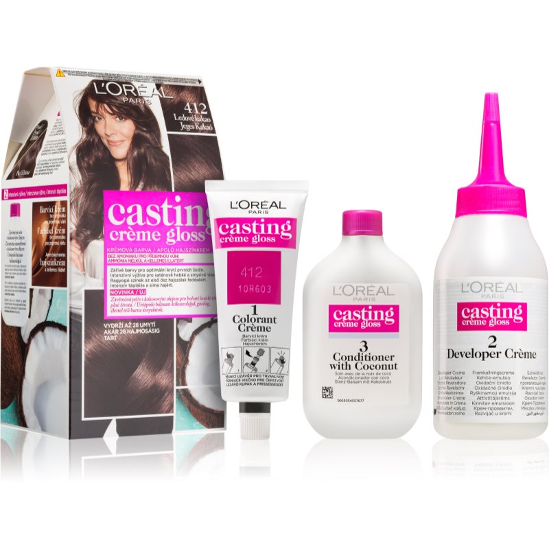 L’Oréal Paris Casting Creme Gloss fokozatosan kimosható helyszínező krém árnyalat 412 Iced Cocoa 1 db-Eredeti