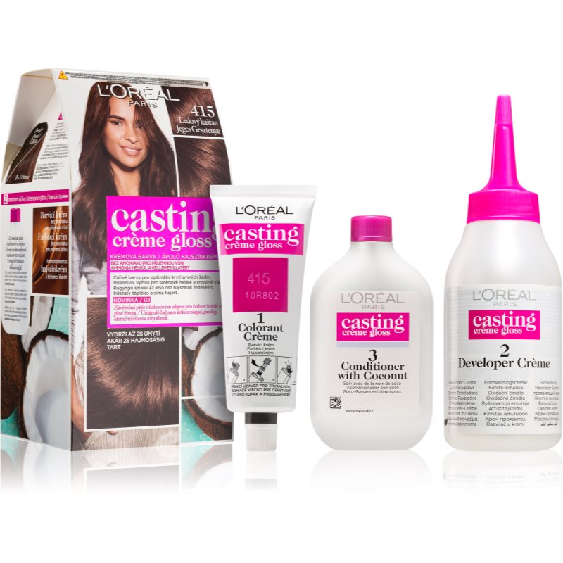 L’Oréal Paris Casting Creme Gloss fokozatosan kimosható helyszínező krém árnyalat 415 Iced Chocolate 1 db-Eredeti