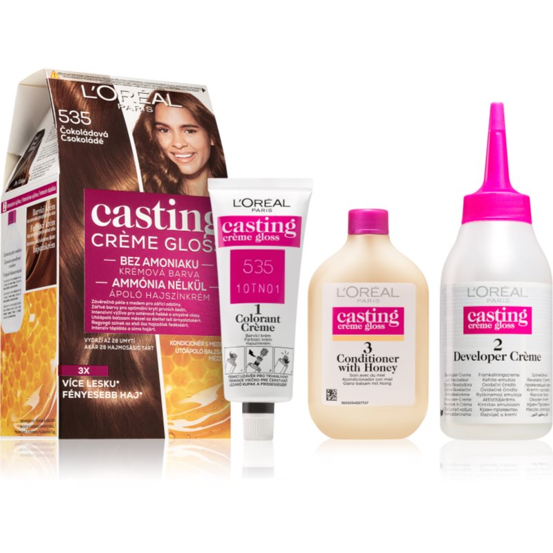 L’Oréal Paris Casting Creme Gloss fokozatosan kimosható helyszínező krém árnyalat 535 Chocolate 1 db-Eredeti