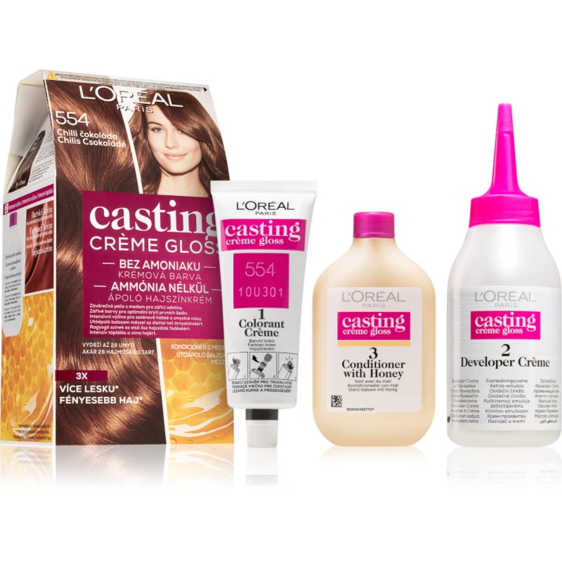 L’Oréal Paris Casting Creme Gloss fokozatosan kimosható helyszínező krém árnyalat 554 Spicy Chocolates 1 db-Eredeti