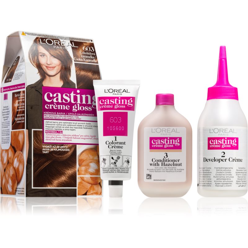 L’Oréal Paris Casting Creme Gloss fokozatosan kimosható helyszínező krém árnyalat 603 Chocolate Caramel 1 db-Eredeti