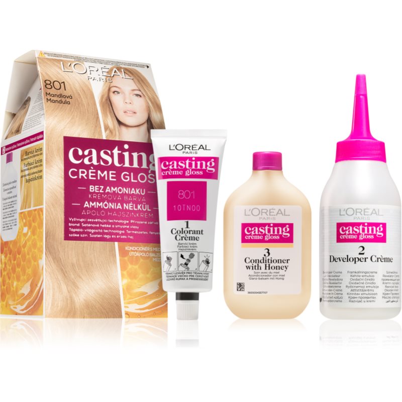 L’Oréal Paris Casting Creme Gloss fokozatosan kimosható helyszínező krém árnyalat 801 Almond 1 db-Eredeti