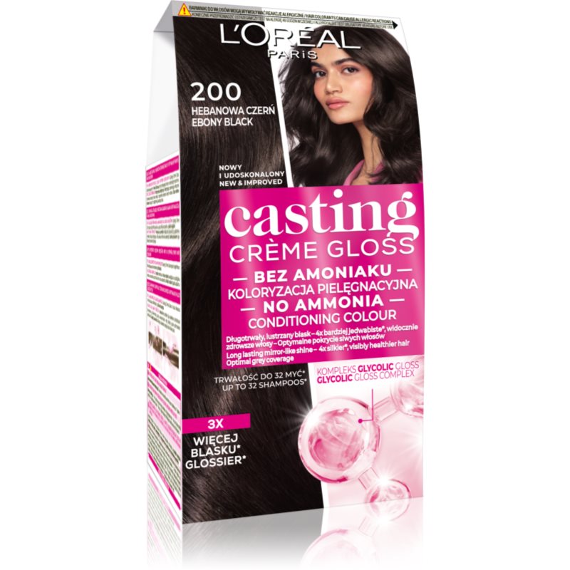 L’Oréal Paris Casting Creme Gloss hajfesték árnyalat 200 Ebony Black 1 db-ár