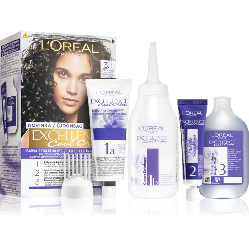 L’Oréal Paris Excellence Cool Creme hajfesték árnyalat 3.11 Ultra Ash Dark Brown-Ár