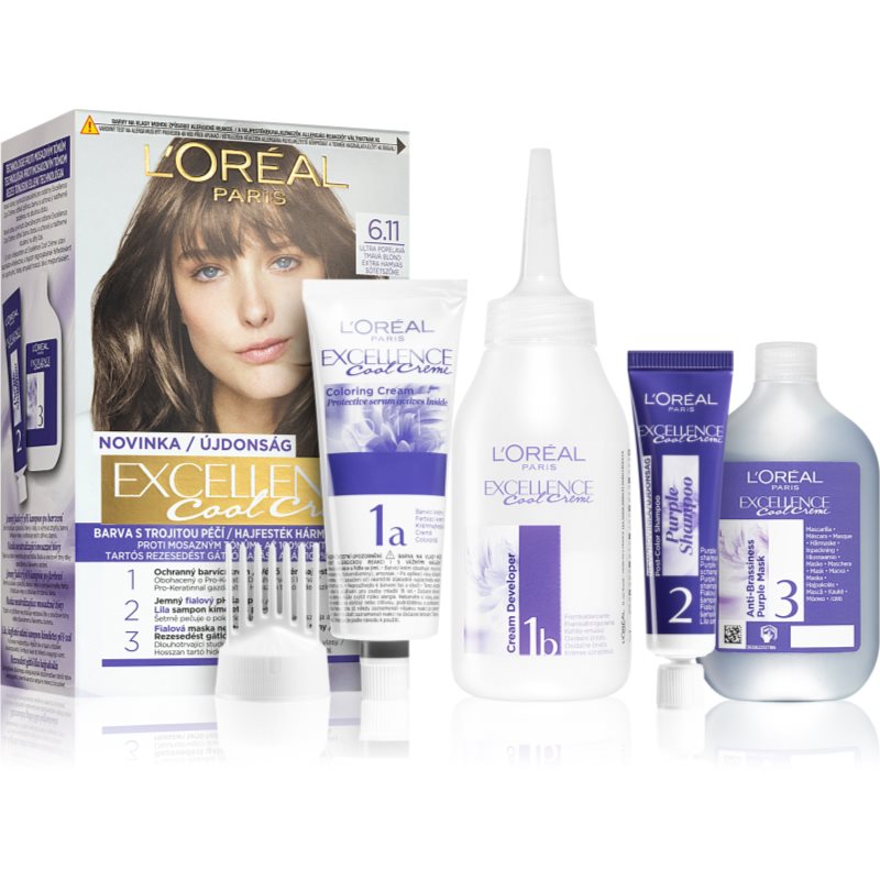 L’Oréal Paris Excellence Cool Creme hajfesték árnyalat 6.11 Ultra Ash Dark Blond-Ár