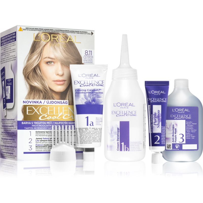 L’Oréal Paris Excellence Cool Creme hajfesték árnyalat 8.11 Ultra Ash Light Blond-Ár