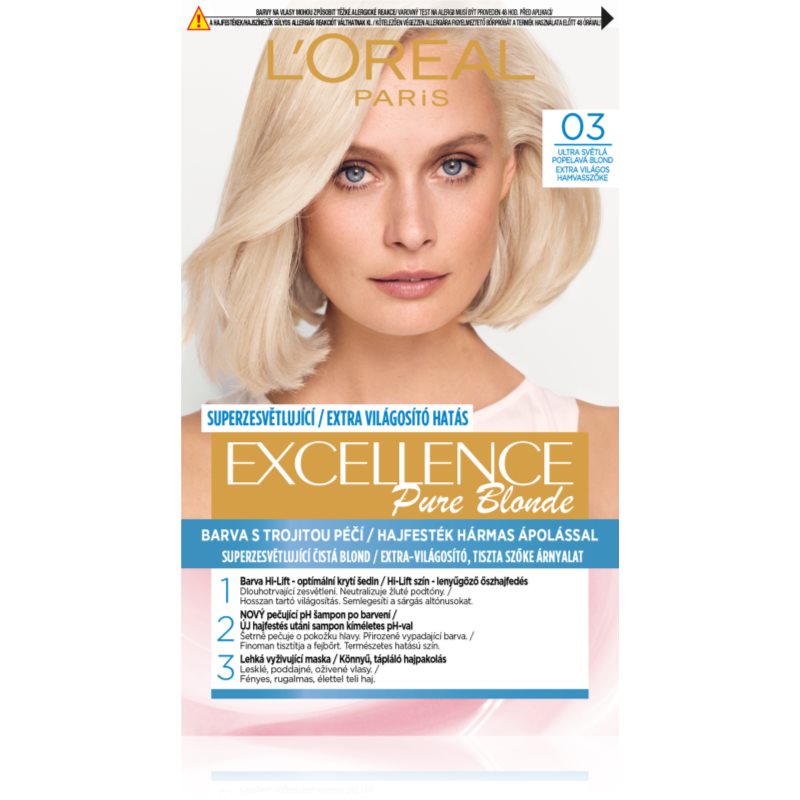 L’Oréal Paris Excellence Creme hajfesték árnyalat 03 Ultra Light Ash Blonde 1 db-Ár