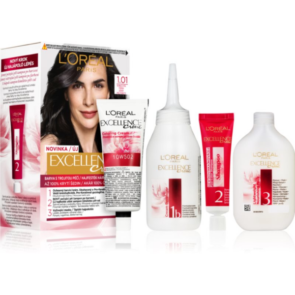 L’Oréal Paris Excellence Creme hajfesték árnyalat 1.01 Deep Black 1 db-Ár L’Oréal Paris Excellence Creme hajfesték árnyalat 1.01 Deep Black 1 db-Ár
