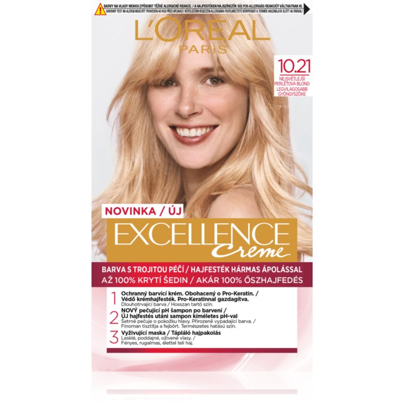 L’Oréal Paris Excellence Creme hajfesték árnyalat 10.21 Very Light Pearl Blonde 1 db-Ár