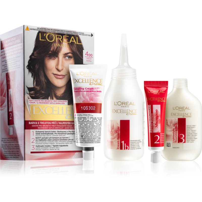 L’Oréal Paris Excellence Creme hajfesték árnyalat 400 Brown 1 db-Eredeti