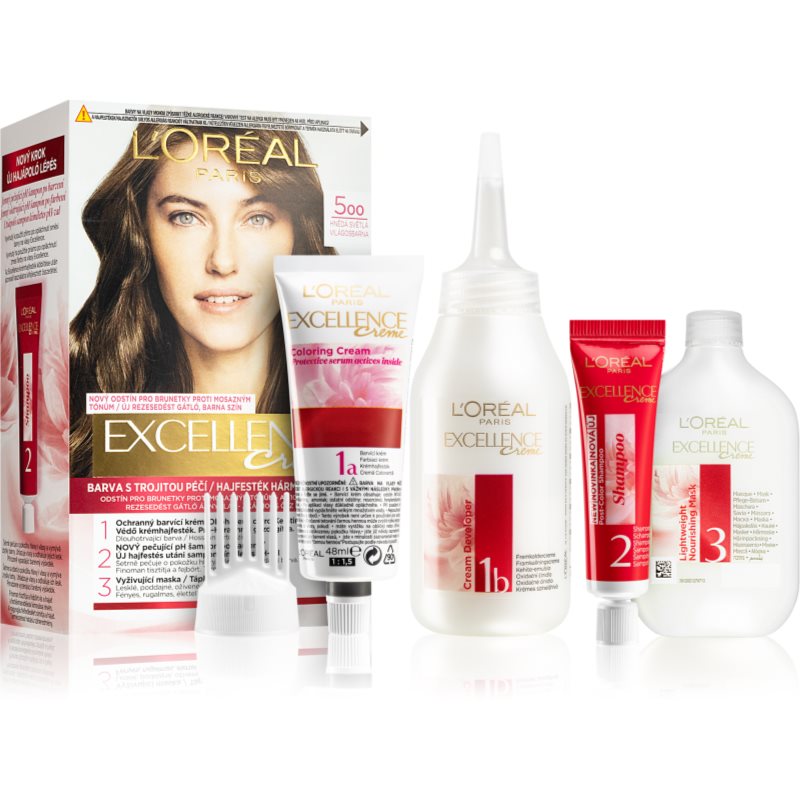 L’Oréal Paris Excellence Creme hajfesték árnyalat 500 Light Brown 1 db-Ár