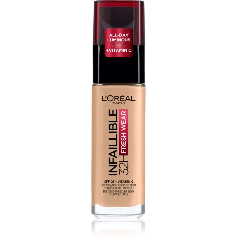 L’Oréal Paris Infaillible 32H Fresh Wear tartós folyékony alapozó árnyalat 120 Vanilla 30 ml-Ár