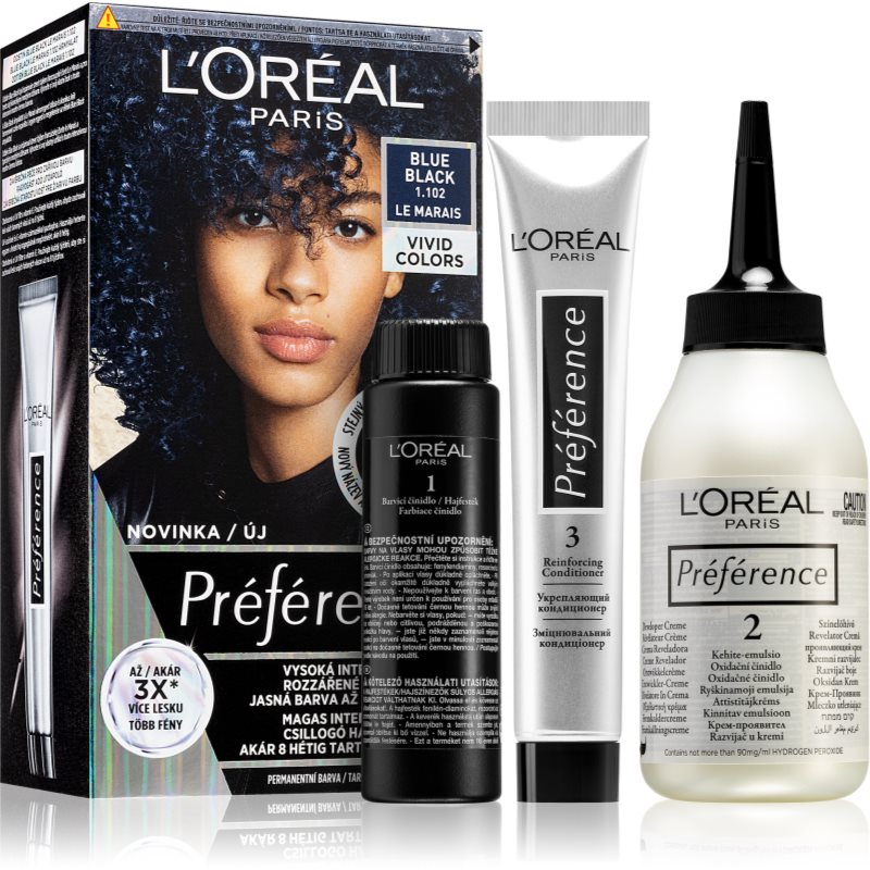 L’Oréal Paris Préférence Vivids hajfesték árnyalat 1.102 blue black 1 db-Ár