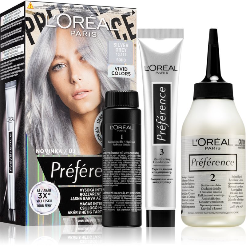 L’Oréal Paris Préférence Vivids hajfesték árnyalat 10.112 silver grey 1 db-Ár