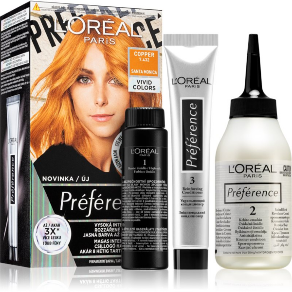 L’Oréal Paris Préférence Vivids hajfesték árnyalat 7.432 copper 1 db-Ár