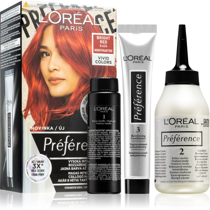 L’Oréal Paris Préférence Vivids hajfesték árnyalat 8.624 bright red 1 db-Ár