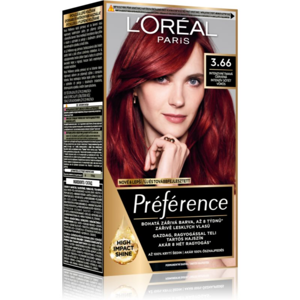 L’Oréal Paris Préférence hajfesték árnyalat 3.66 Intense Dark Red 1 db-Ár