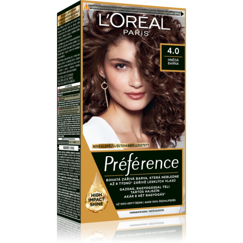 L’Oréal Paris Préférence hajfesték árnyalat 4.0 Hnědá 1 db
