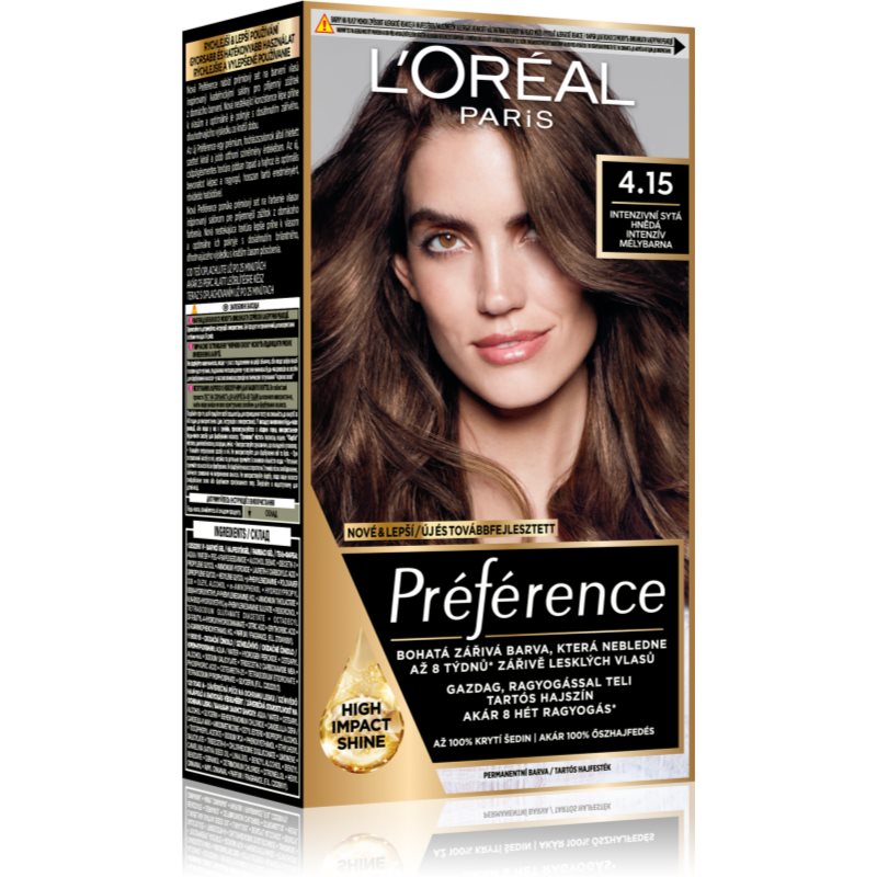 L’Oréal Paris Préférence hajfesték árnyalat 4.15 Intense Deep Brown 1 db-Eredeti