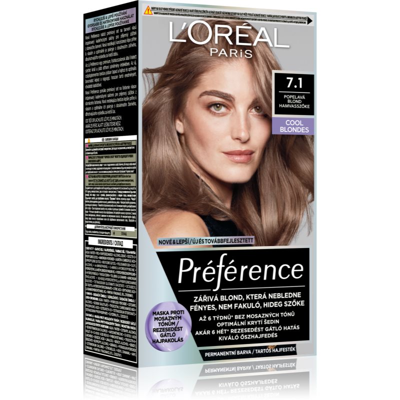 L’Oréal Paris Préférence hajfesték árnyalat 7.1 Ashy Blond-Eredeti