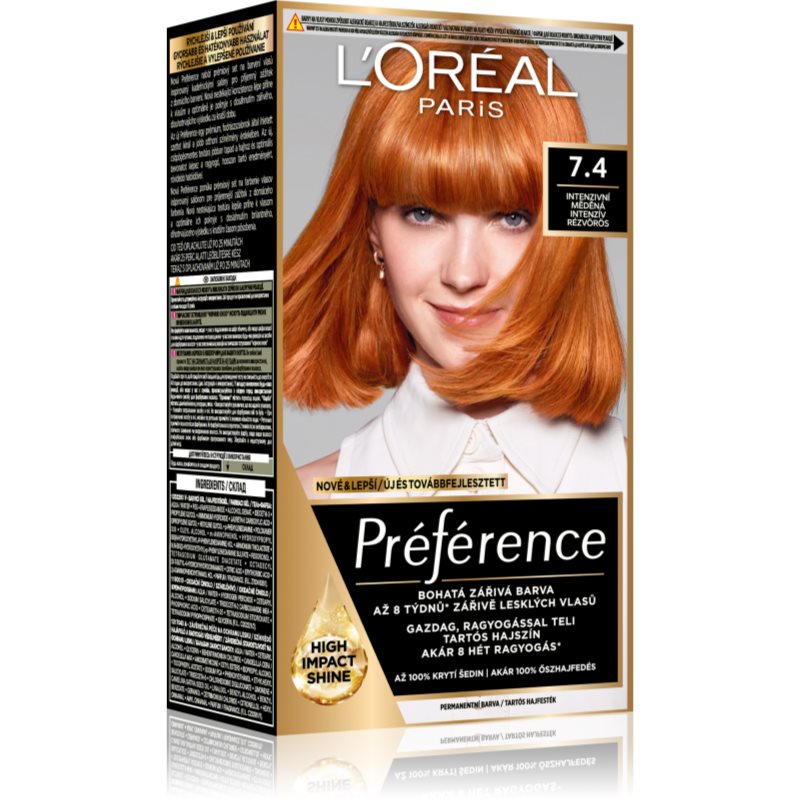 L’Oréal Paris Préférence hajfesték árnyalat 7.4 Mango Copper 1 db-Eredeti