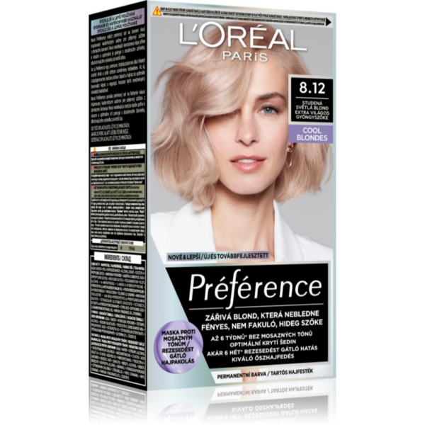 L’Oréal Paris Préférence hajfesték árnyalat 8.12 Light Ash Beige Blonde-Ár