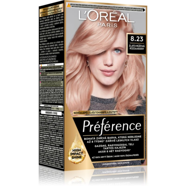 L’Oréal Paris Préférence hajfesték árnyalat 8.23 Medium Rose Gold 1 db-Eredeti