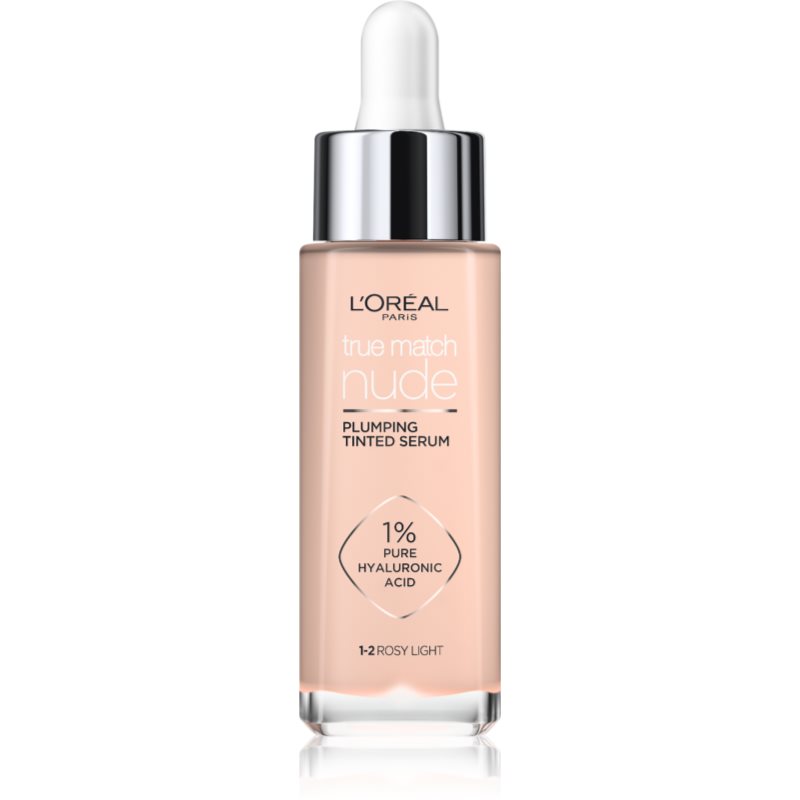 L’Oréal Paris True Match Nude Plumping Tinted Serum szérum egységesíti a bőrszín tónusait árnyalat 1-2 Rosy Light 30 ml-Ár